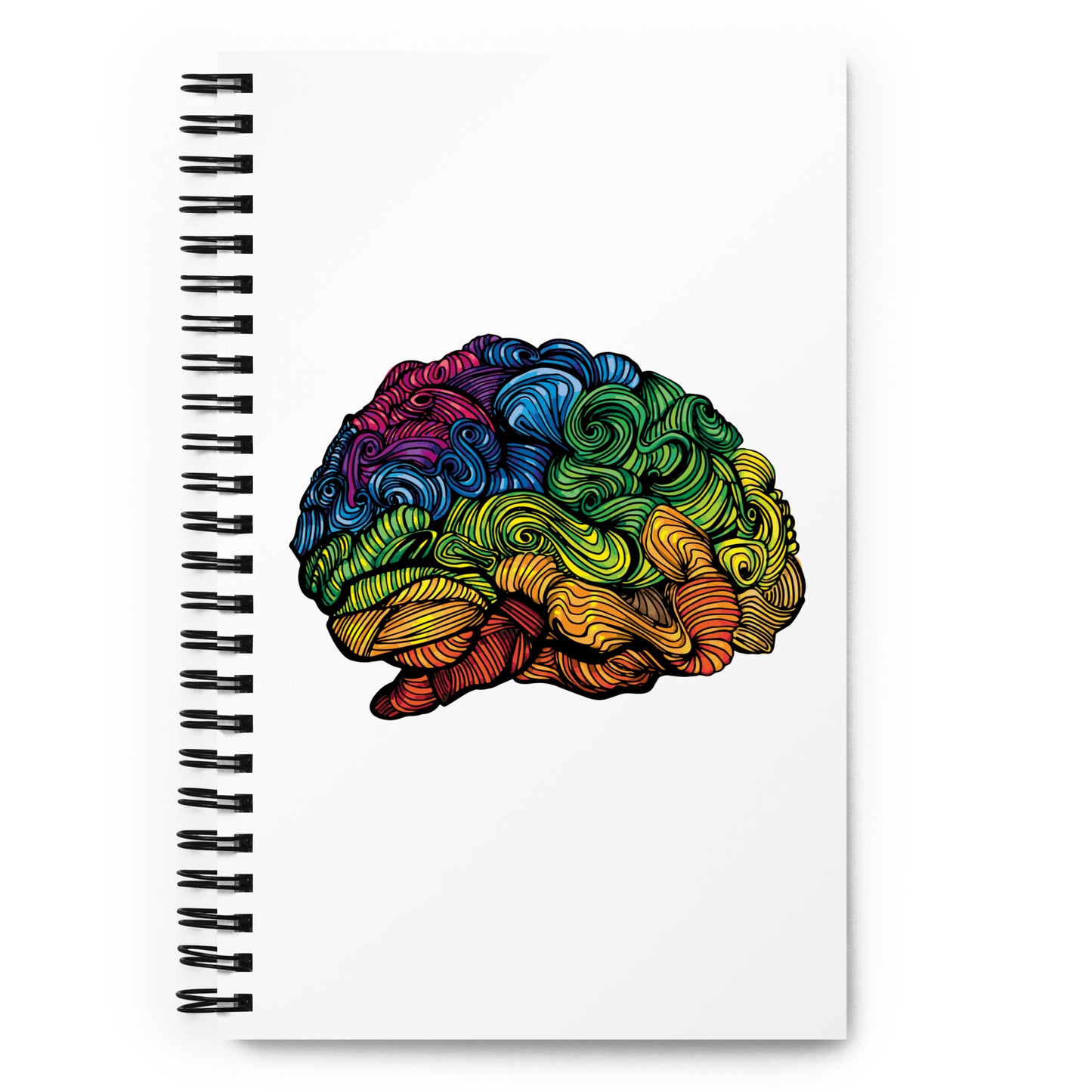 Colorful Brain Spiral notebook